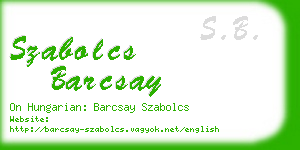 szabolcs barcsay business card